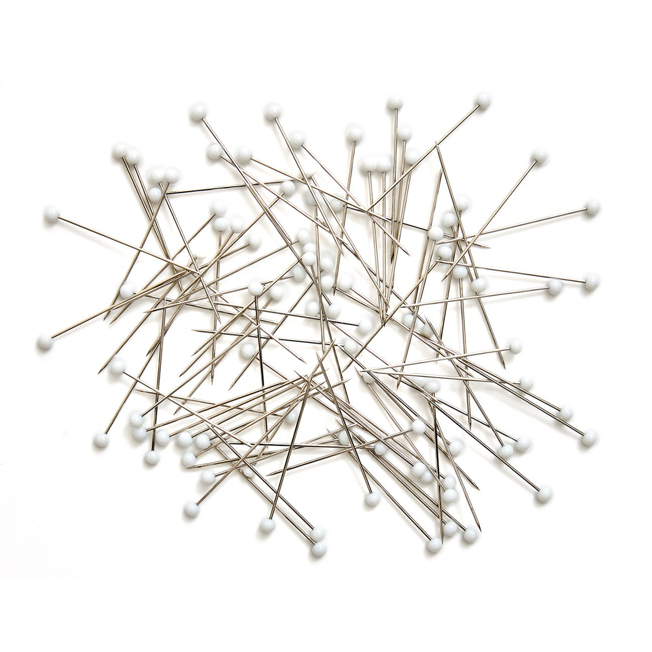 Glass Head Pins In Glass Jar White 95ct