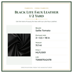 Product Specifications – Black Lite Faux Leather 1/2 Yard