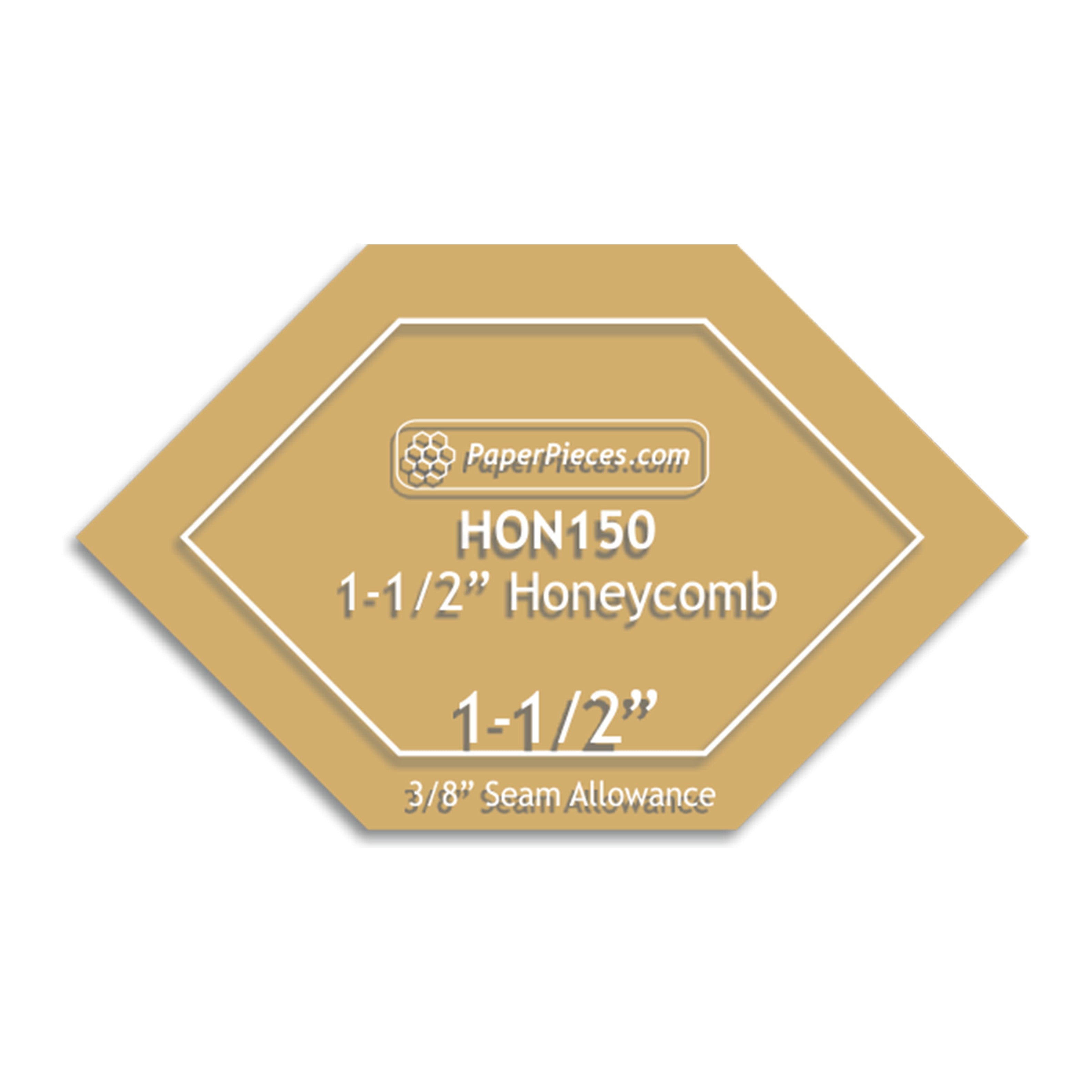 Acrylic Template 1-1/2in Honeycomb with 3/8in Seam Allowance