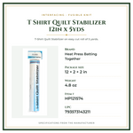 Product Specifications – T Shirt Quilt Stabilizer 12in x 5yds