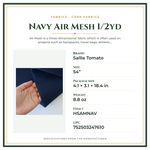 Product Specifications – Navy Air Mesh 1/2yd