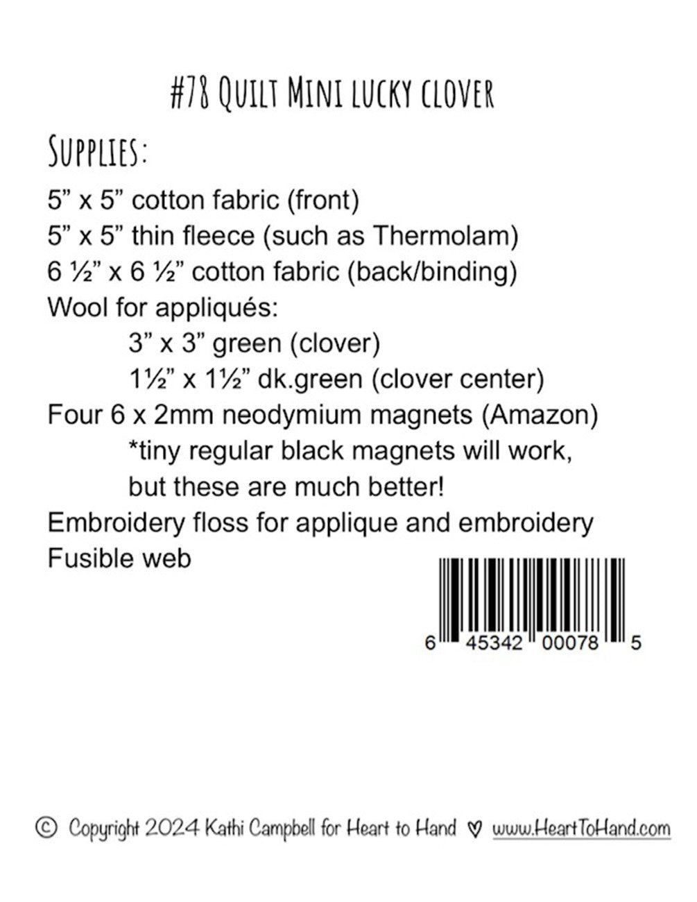 Quilt Mini Lucky Clover