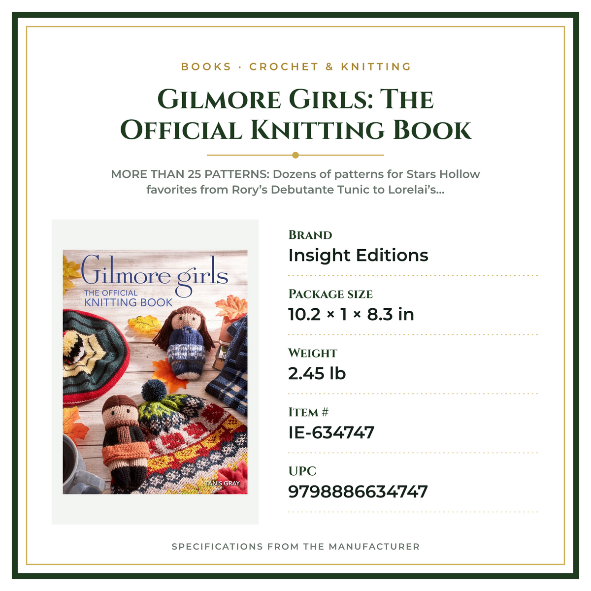Product Specifications – Gilmore Girls: The Official Knitting Book