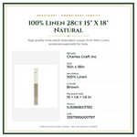 Product Specifications – 100% Linen 28ct 15" X 18" Natural