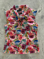 Watercolor Floral Bow Top - XS only, 1 left!