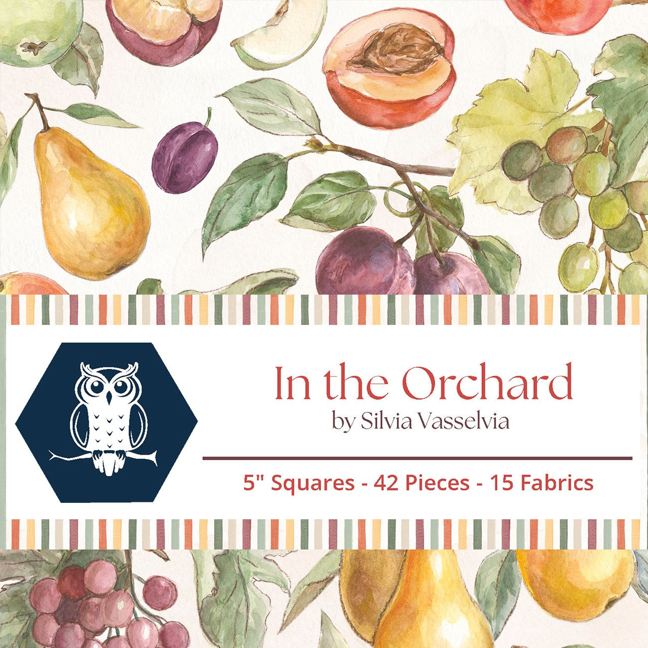 5in Squares, In the Orchard, 42pcs, 2-4 Pieces of Each Print