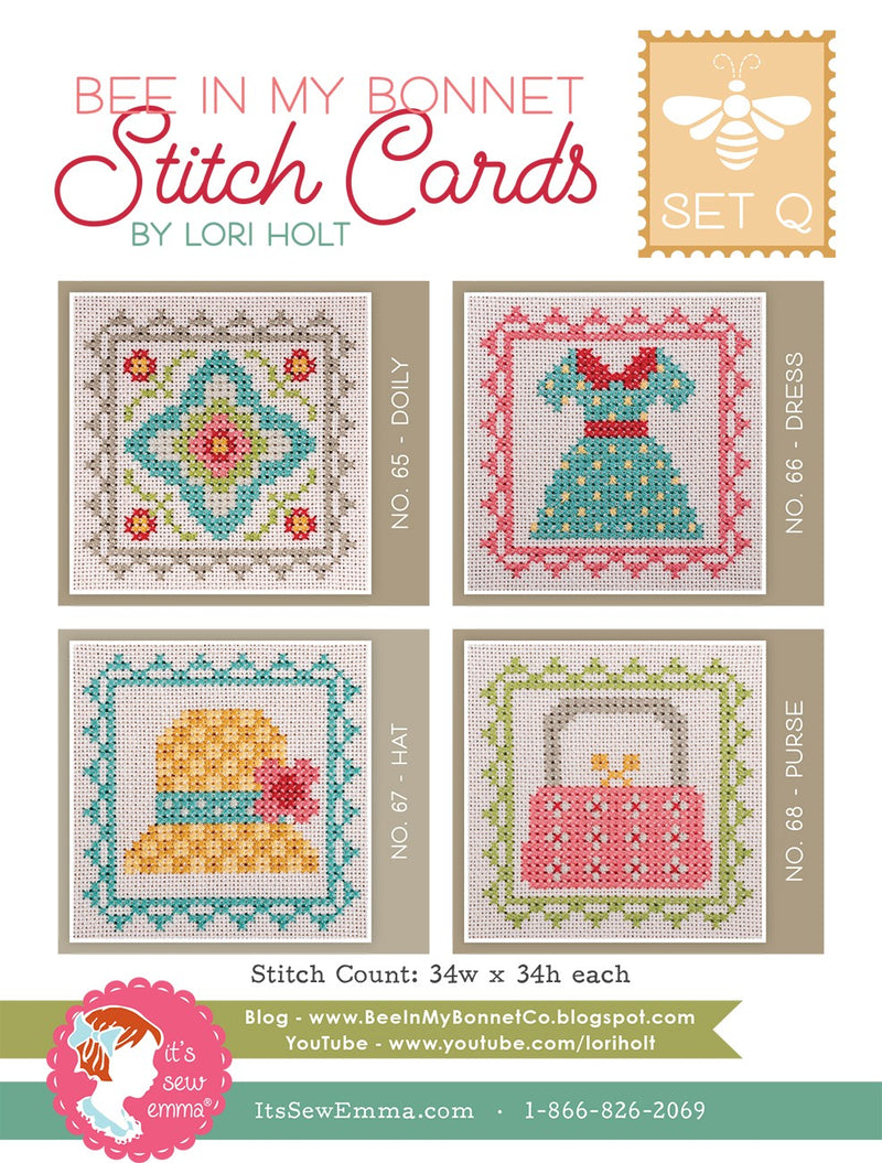 Bee In My Bonnet Stitch Cards Set Q