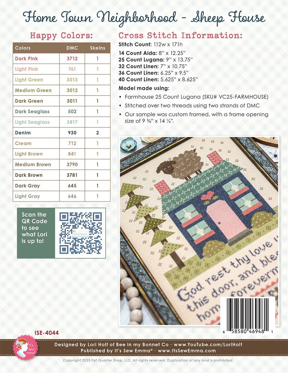 Home Town Neighborhood  Sheep House Cross Stitch