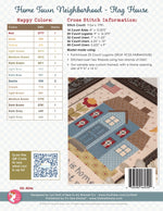 Home Town Neighborhood  Flag House Cross Stitch Pattern
