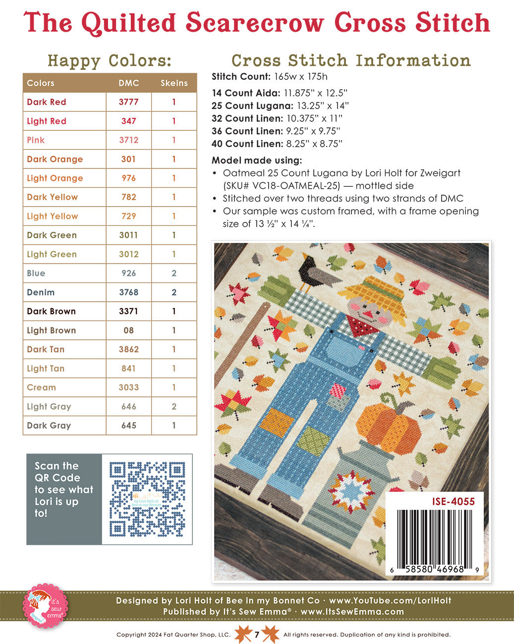 The Quilted Scarecrow Cross Stitch Pattern