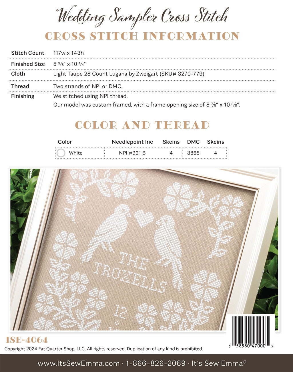 Wedding Sampler Cross Stitch Pattern