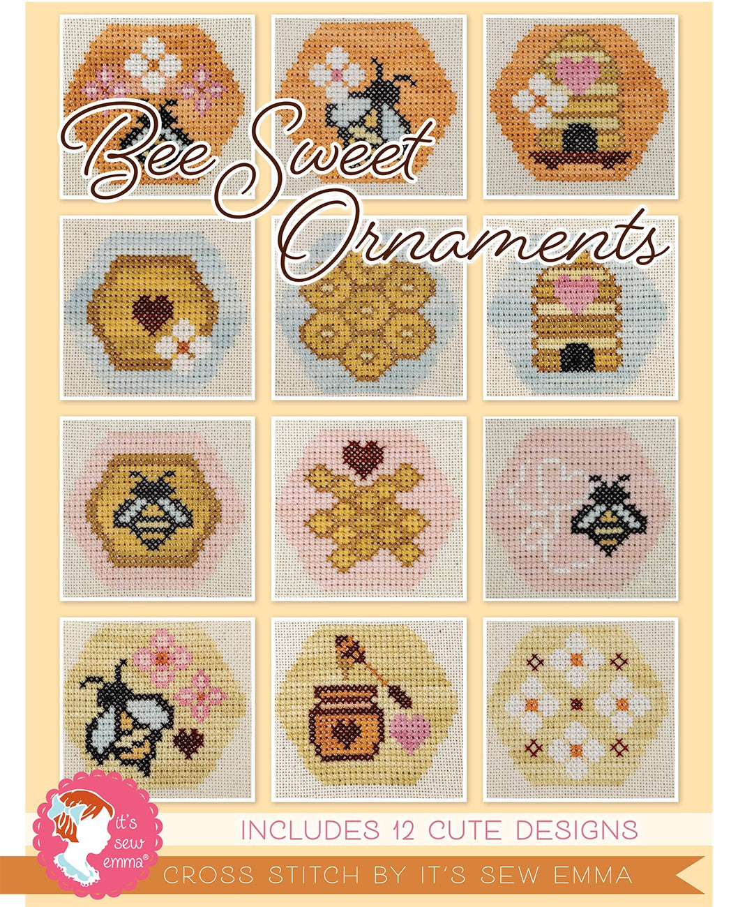 Bee Sweet Ornaments Cross Stitch Pattern