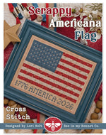 Scrappy Americana Flag Cross Stitch Pattern