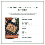 Product Specifications – Miss Pittypat Cross Stitch Pattern