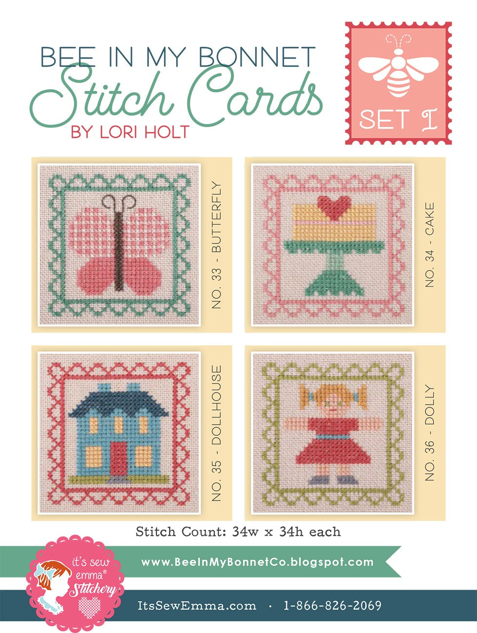 Bee in My Bonnet Stitch Cards Set I