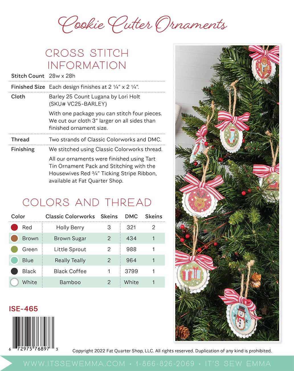 Cookie Cutter Ornaments Cross Stitch Pattern