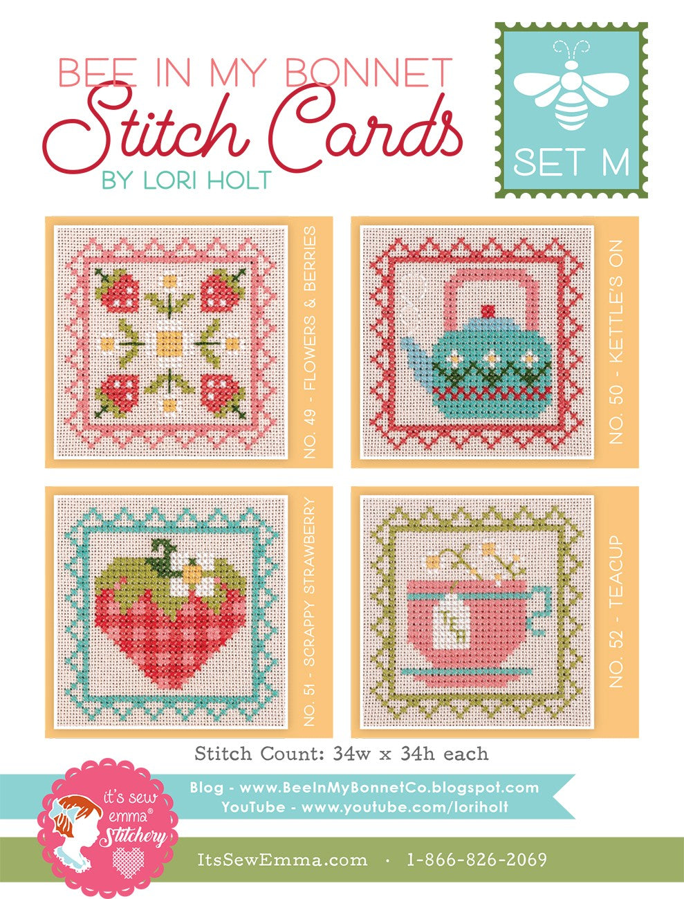 Bee In My Bonnet Stitch Cards Set M