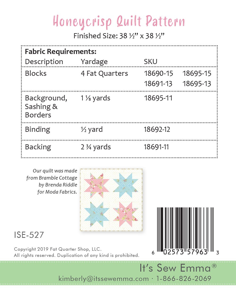 Honeycrisp Quilt Pattern