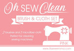 Oh Sew Clean Brush and Cloth Set Pink