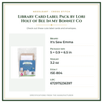 Product Specifications – Library Card Label Pack by Lori Holt of Bee In My Bonnet Co