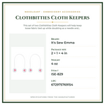 Product Specifications – Clothbitties Cloth Keepers