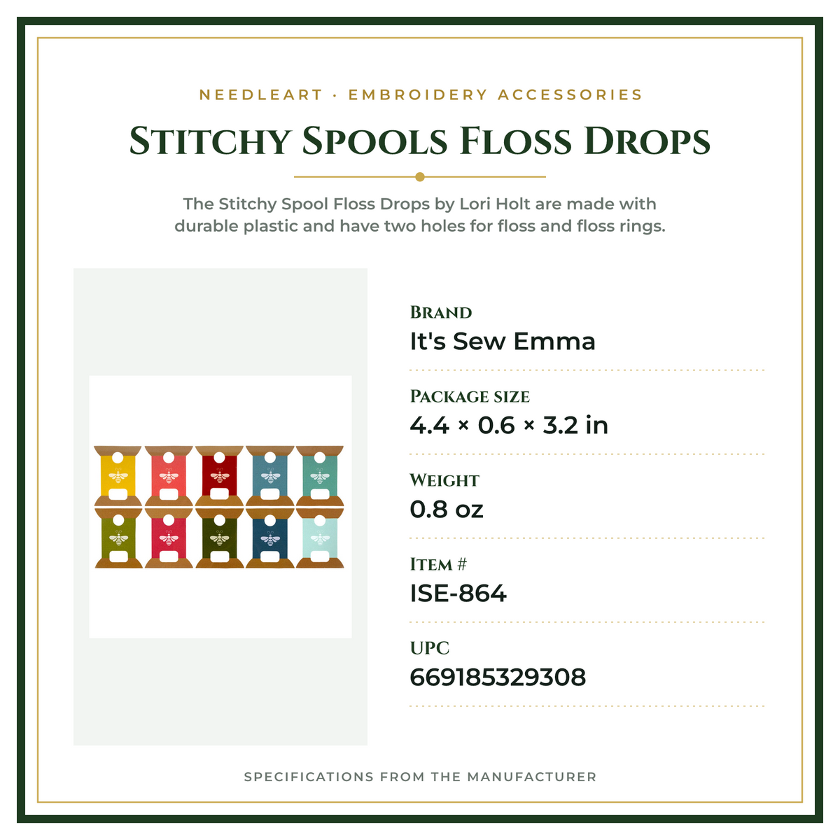 Product Specifications – Stitchy Spools Floss Drops