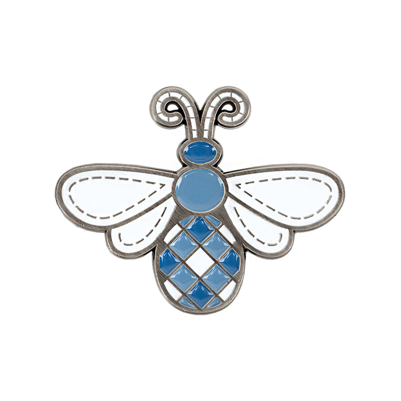 Denim Bee Enamel Needle Minder