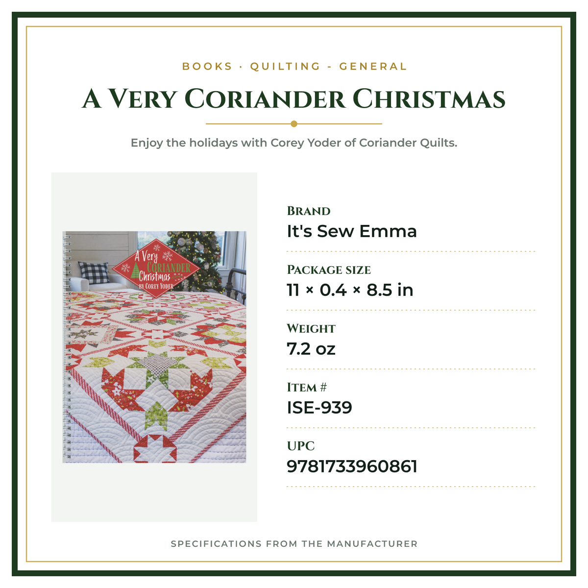 Product Specifications – A Very Coriander Christmas