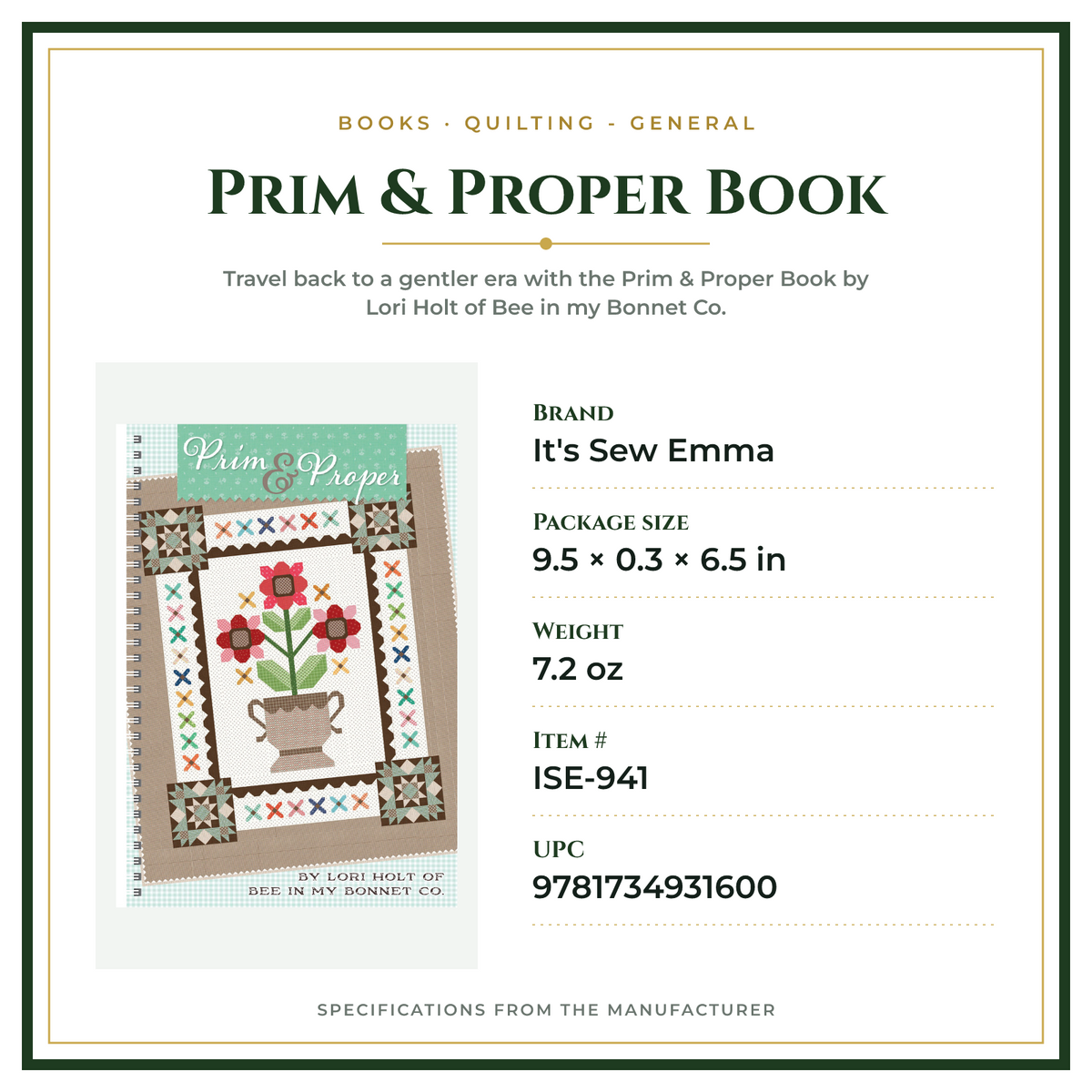 Product Specifications – Prim & Proper Book