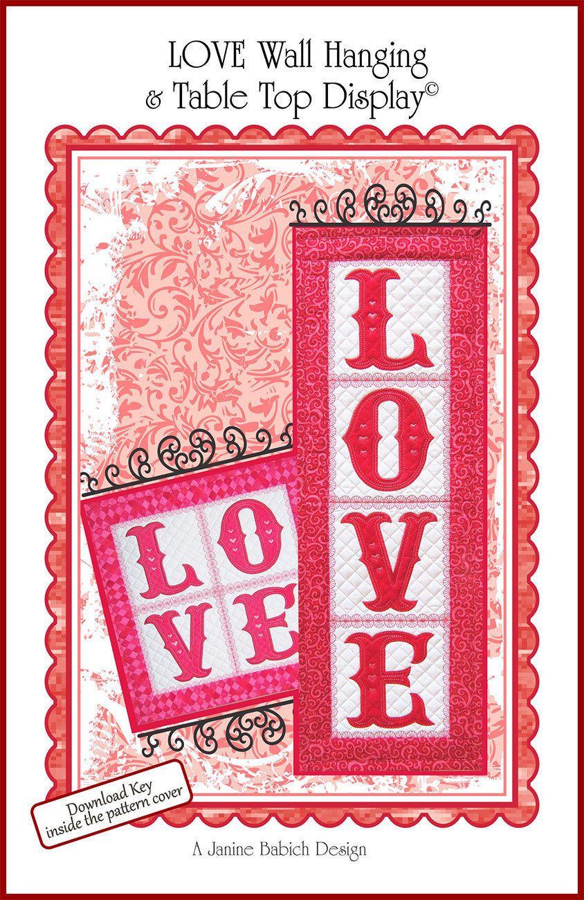 LOVE Wall Hanging & Table Top Display Machine Embroidery