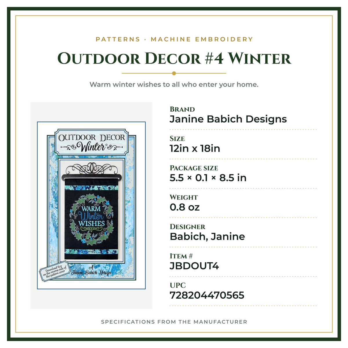 Product Specifications – Outdoor Decor #4 Winter