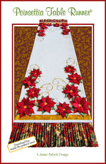 Poinsettia Table Runner Machine Embroidery