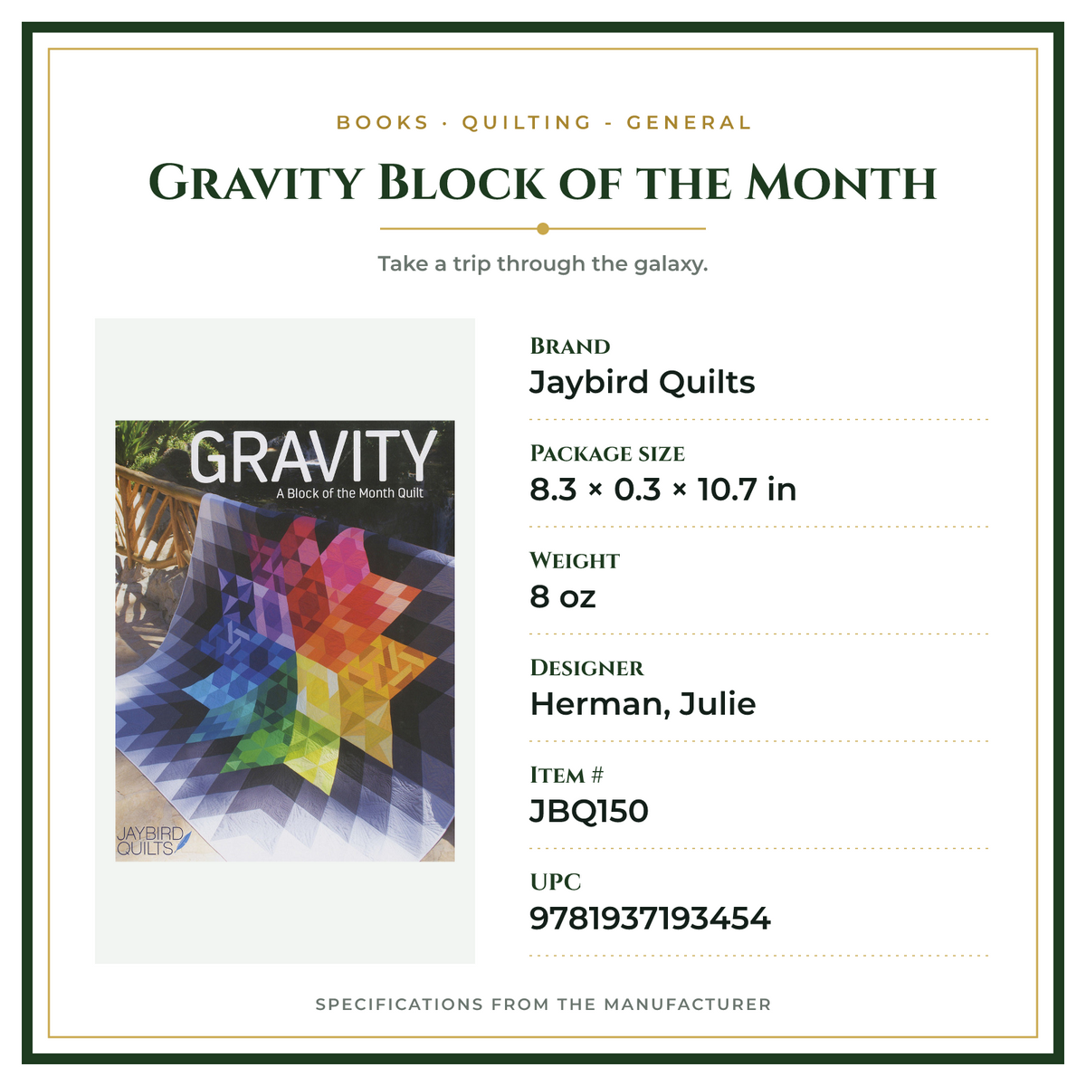Product Specifications – Gravity Block of the Month