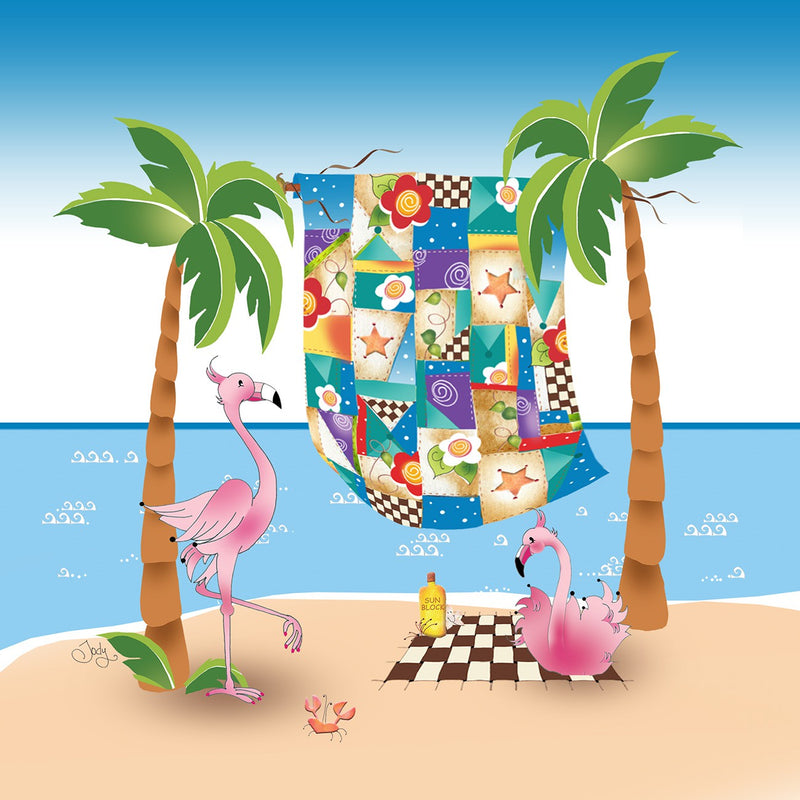 Quilting by the Sea Fabric Art Panel