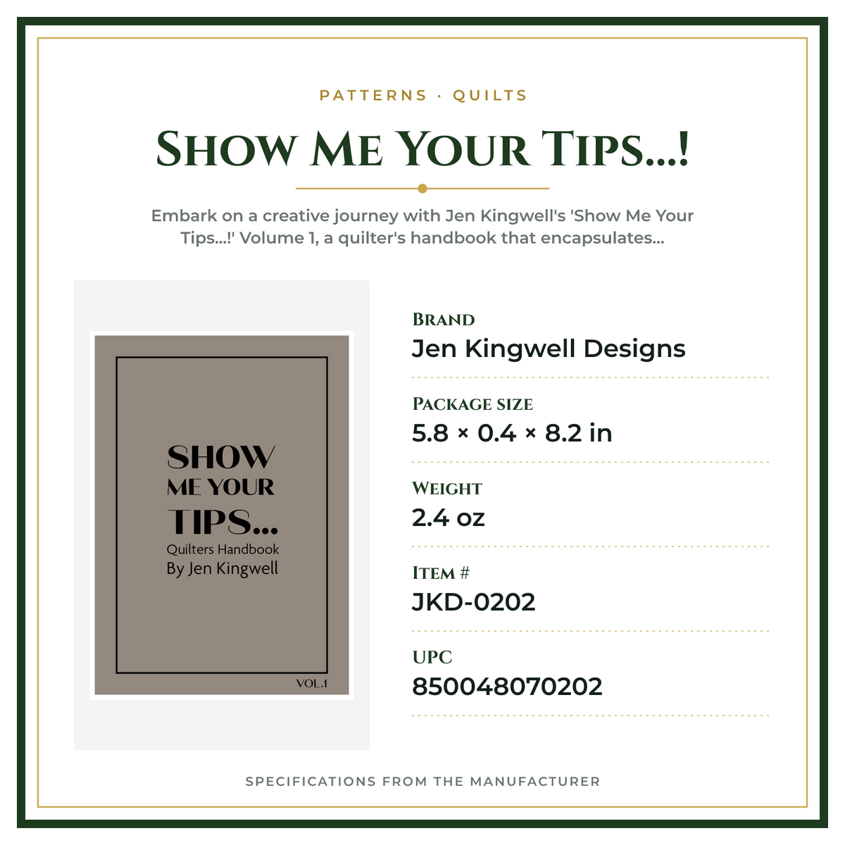 Product Specifications – Show Me Your Tips…!
