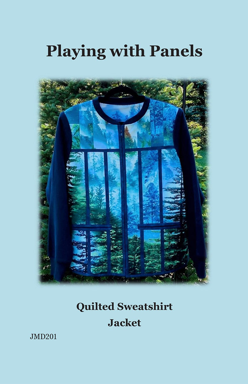Playing with Panels Quilted Sweatshirt Jacket
