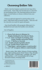 Charming Button Tote Bag Pattern