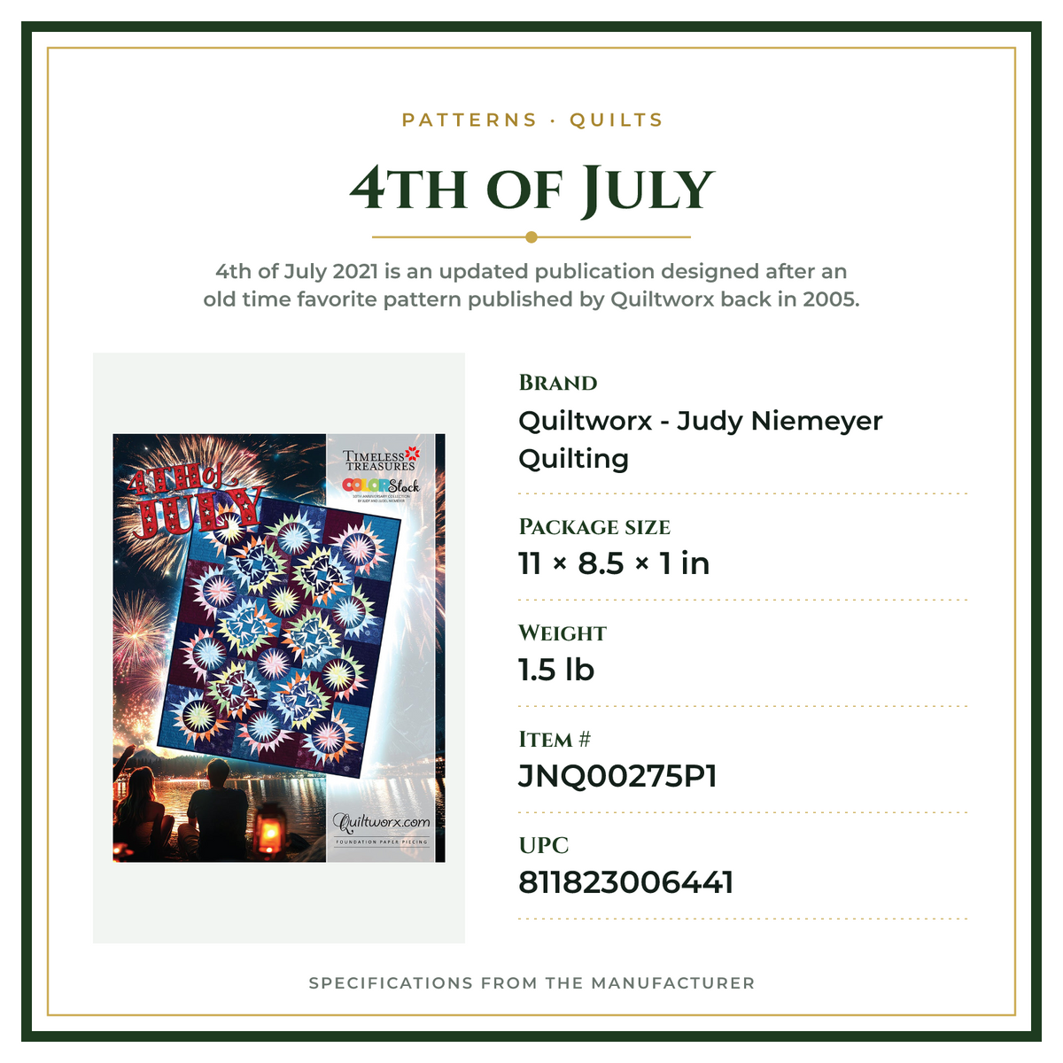 Product Specifications – 4th of July