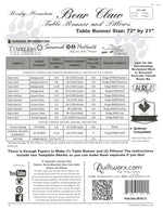 Rocky Mountain Bear Claw Table Runner