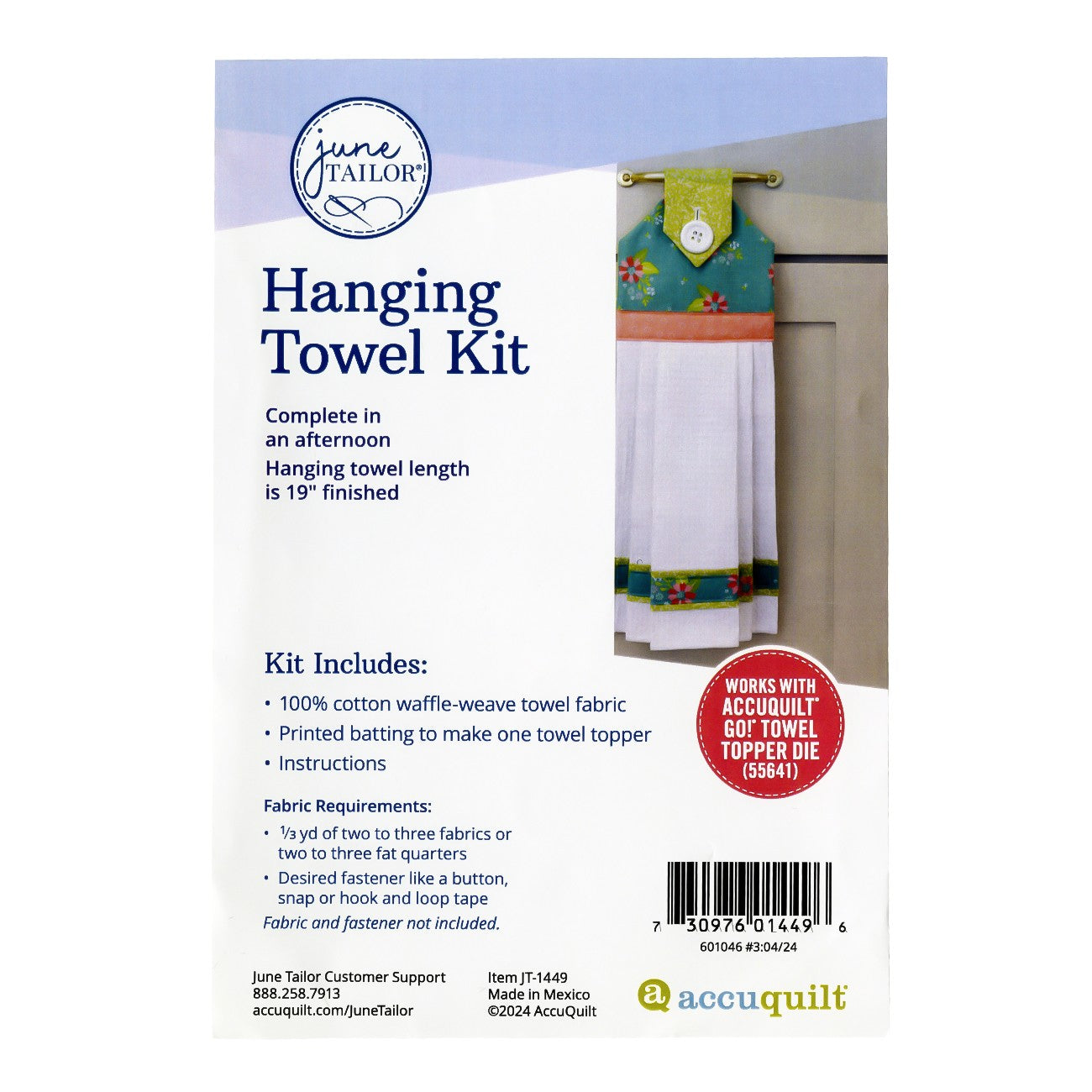 Quilt As You Go Hanging Towel Kit