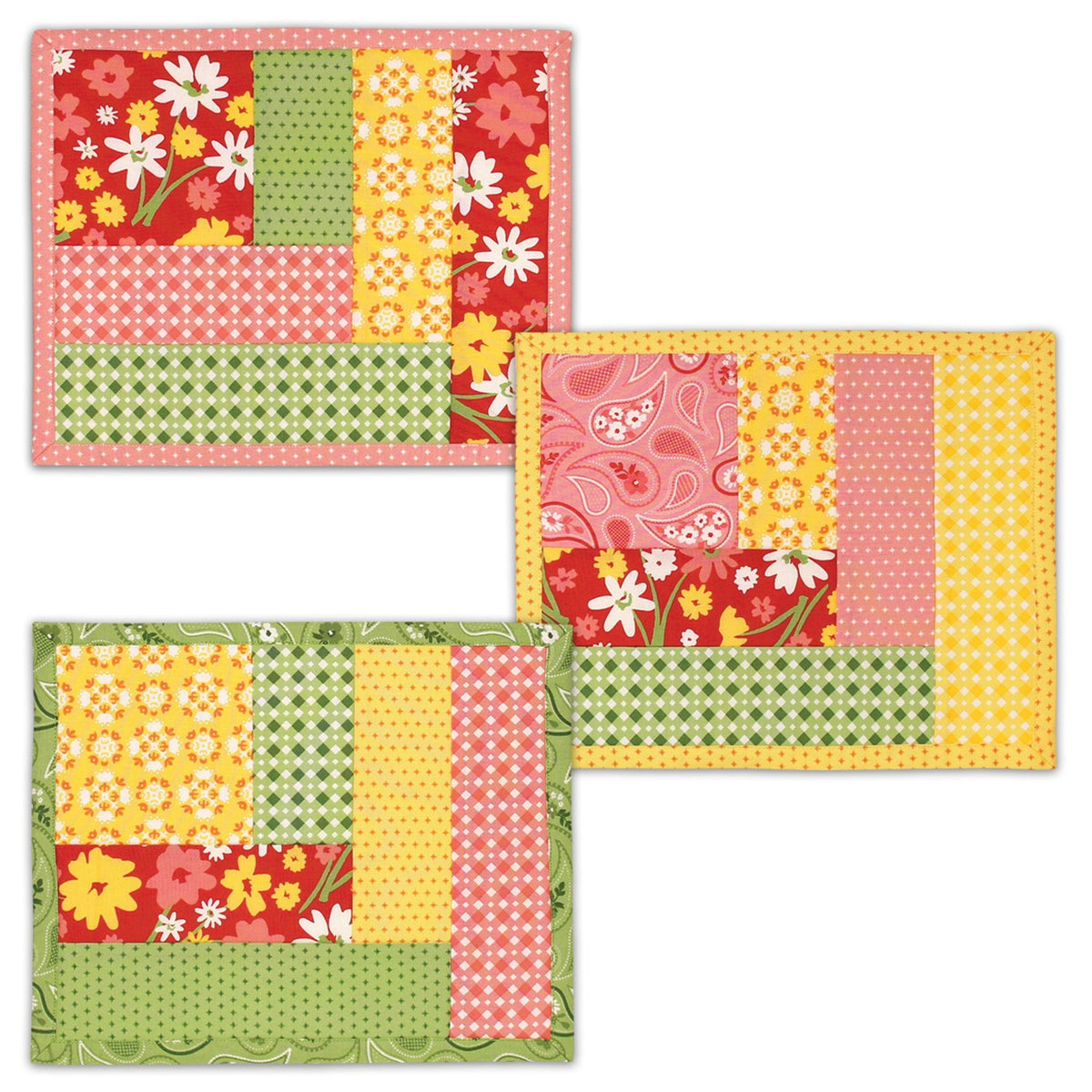 Quilt As You Go Mug Mat Log Cabin