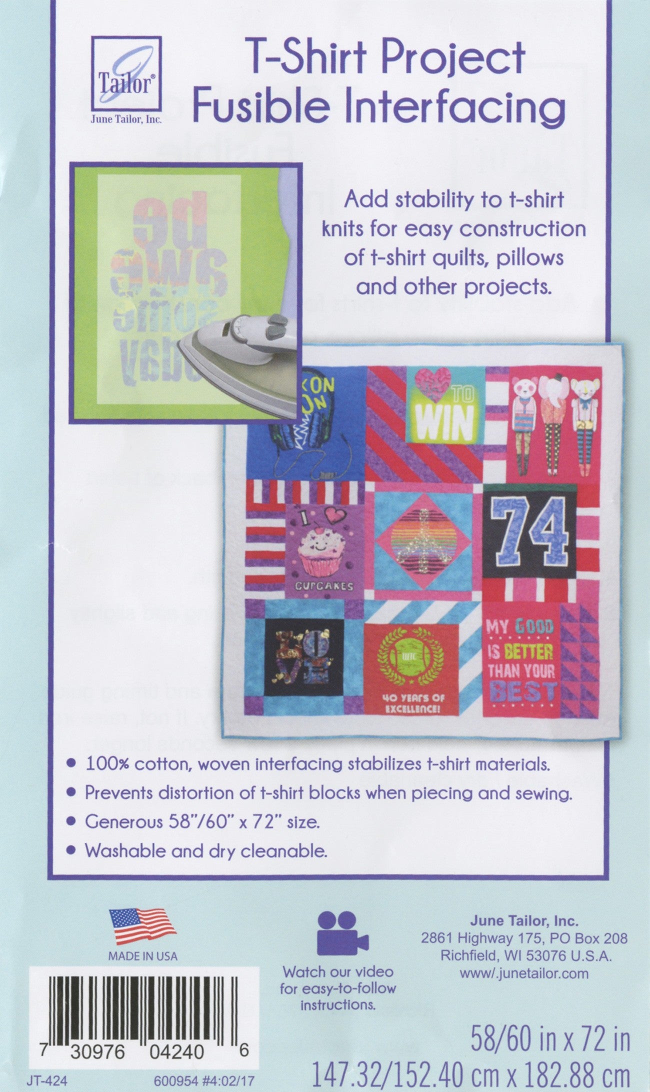 T-Shirt Project Fusible Interfacing 60in x 72in