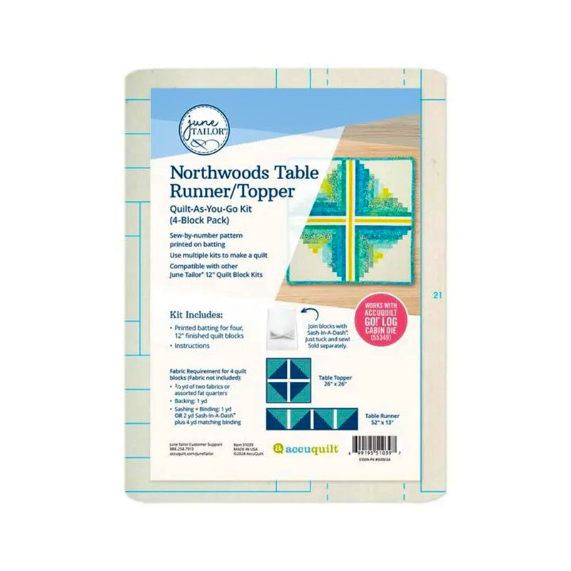 Northwoods Table Runner Topper Quilt-As-You-Go 4pk Kit