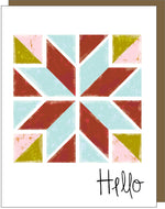 Barn Quilt Hello Gift Card