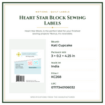 Product Specifications – Heart Star Block Sewing Labels