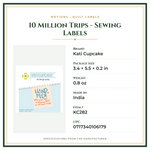 Product Specifications – 10 Million Trips - Sewing Labels