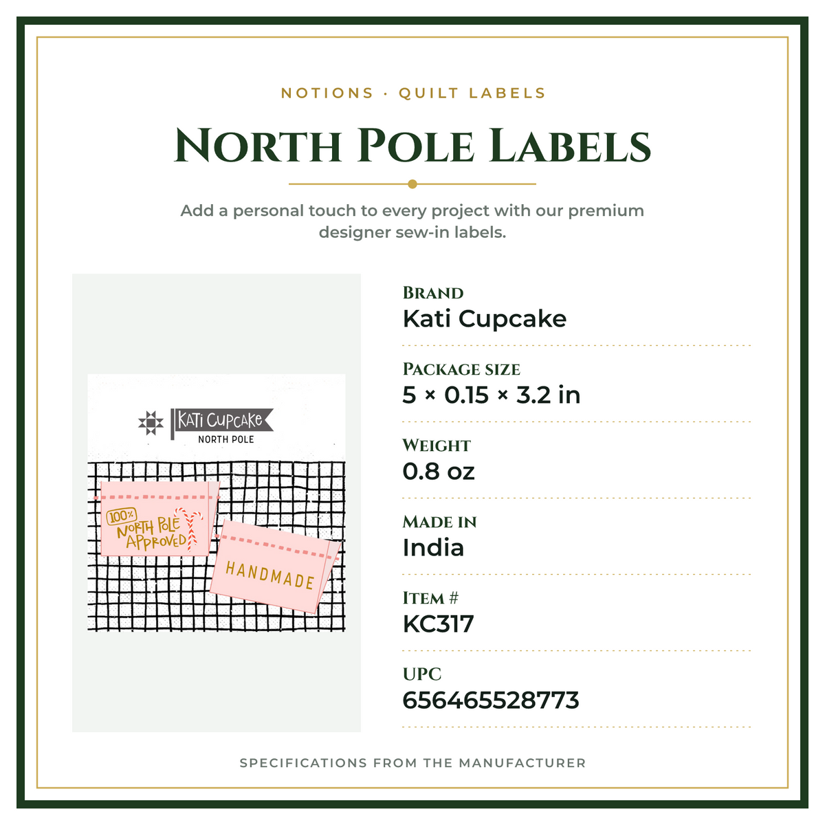 Product Specifications – North Pole Labels