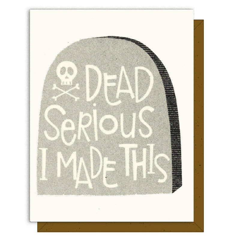 Dead Serious - Risograph Greeting Card