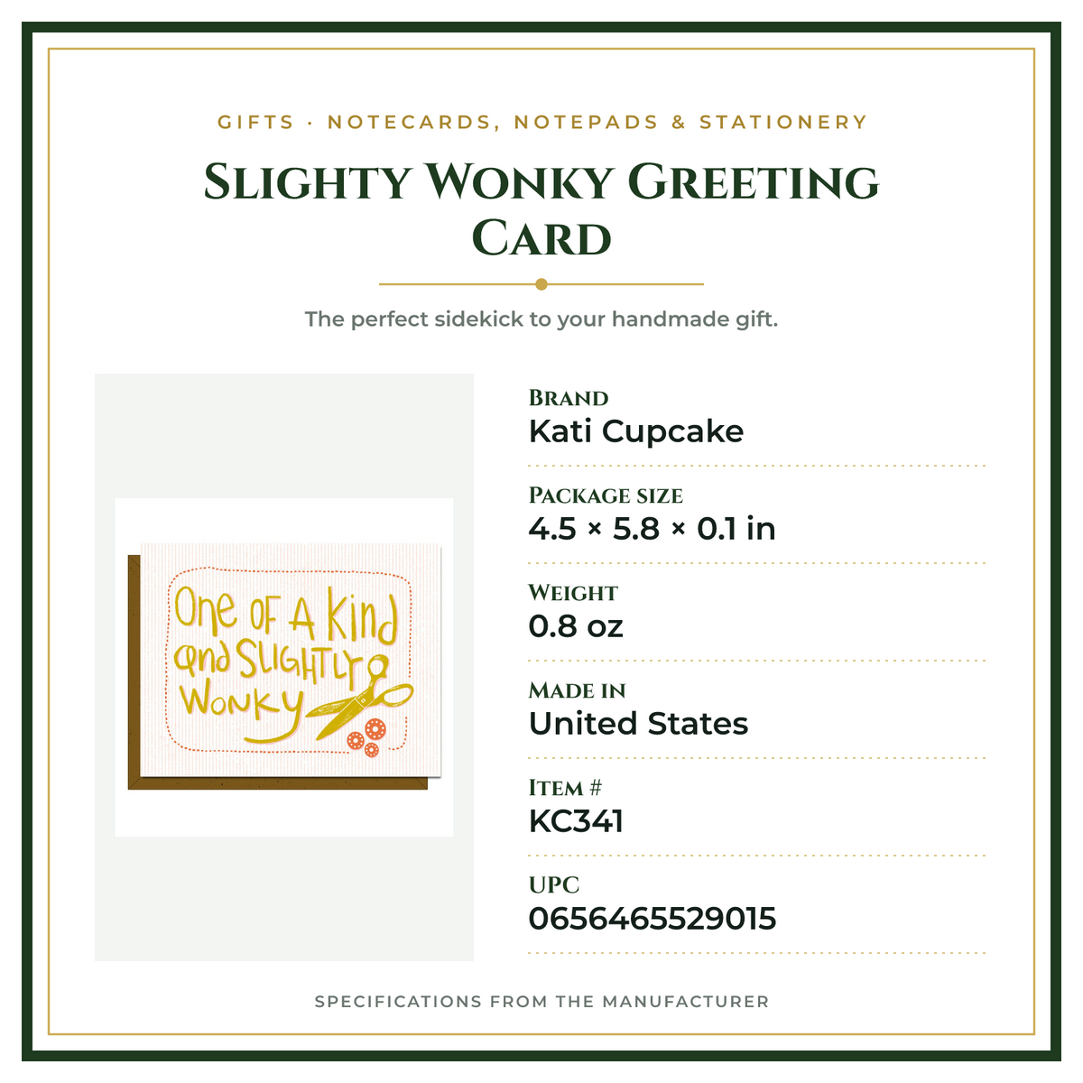 Product Specifications – Slighty Wonky Greeting Card