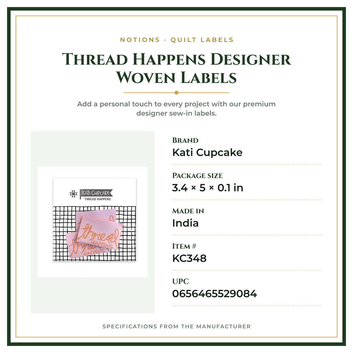 Product Specifications – Thread Happens Designer Woven Labels